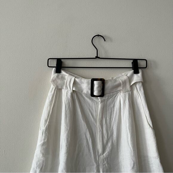 Show Me Your Mumu Percy Belted High Rise Shorts in White - Picture 3 of 7